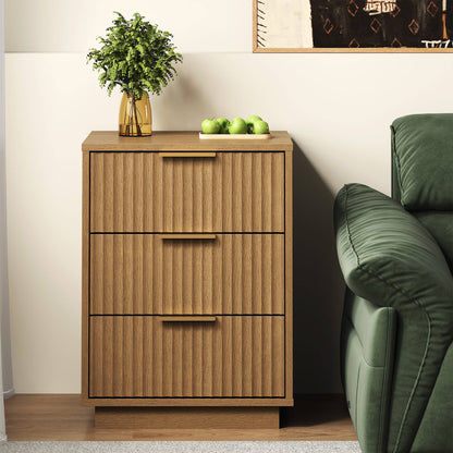 3-Drawer Low Storage Cabinet: Black