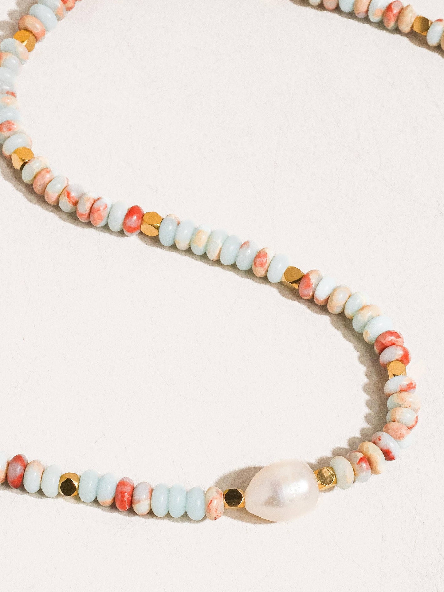 Swank Non-Tarnish Boho Beaded Pearl Necklace: Multi-Colored