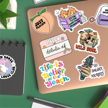 Born to yap sticker, talkative extrovert microphone: Loose