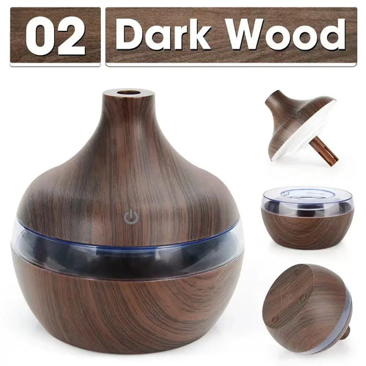Wood Grain Led Humidifier- Dark
