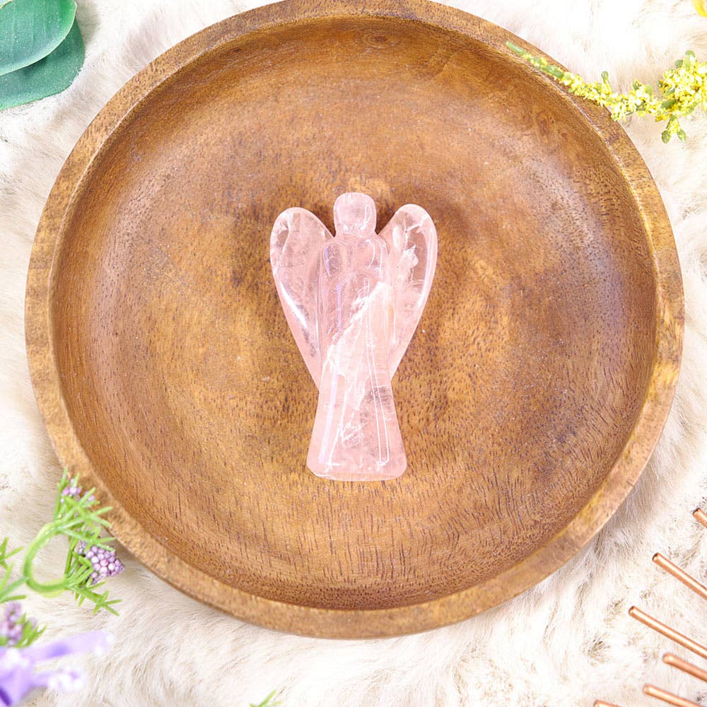 Rose Quartz Crystal Angel (Handmade)