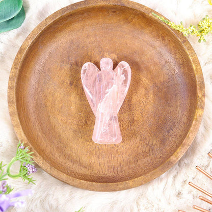 Rose Quartz Crystal Angel (Handmade)