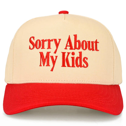 C.C SORRY ABOUT MY KIDS Letter Two Tone Trucker Hat: Leopard