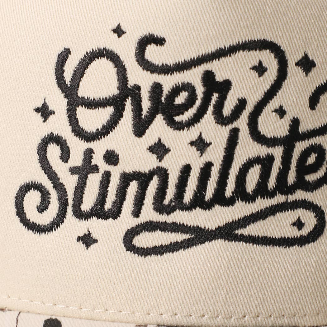 Over Stimulated Embroidered Two-Tone Trucker Hat: LEOPARD / ONE SIZE