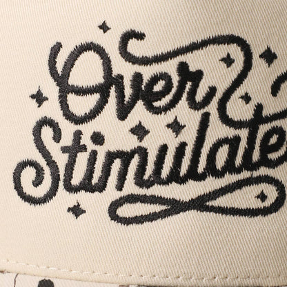 Over Stimulated Embroidered Two-Tone Trucker Hat: LEOPARD / ONE SIZE