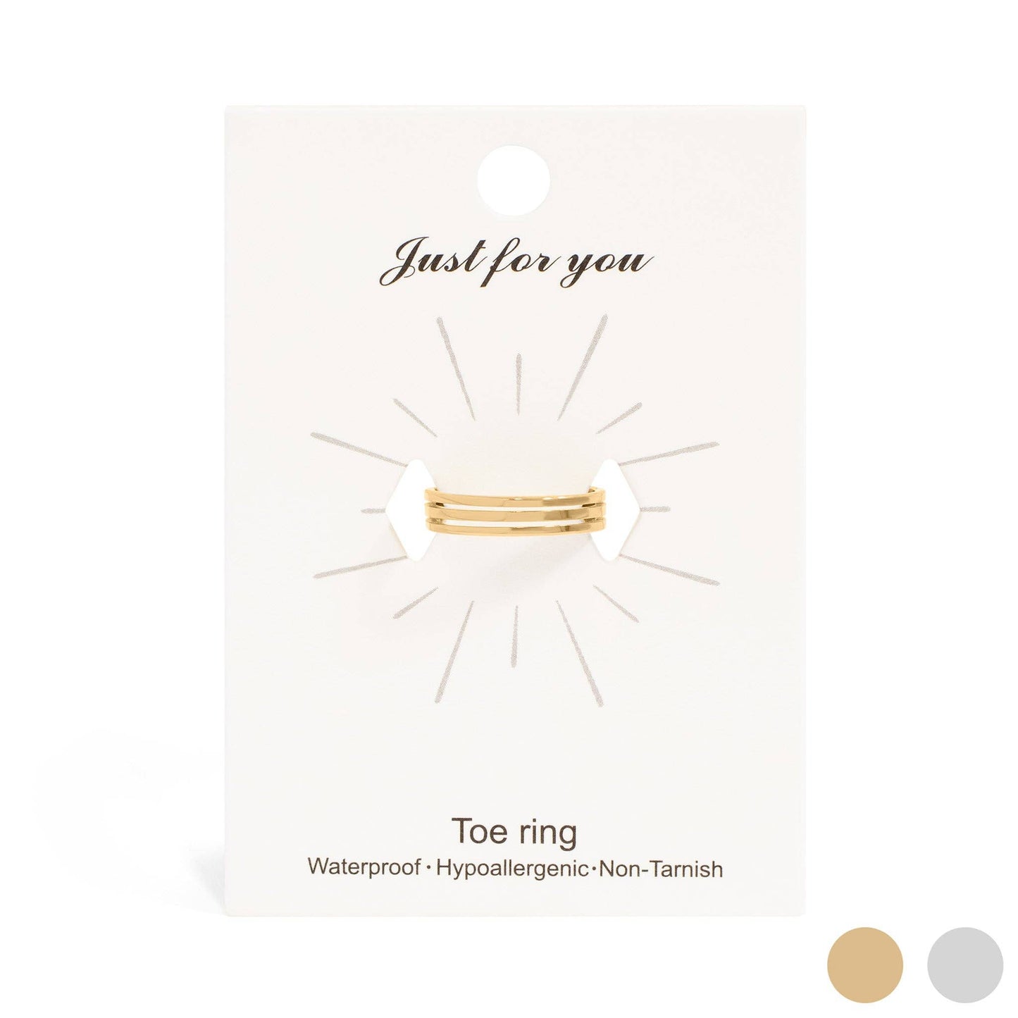 18K Gold PVD Stainless Steel Triple Toe Ring: Gold