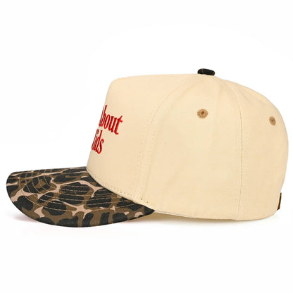 C.C SORRY ABOUT MY KIDS Letter Two Tone Trucker Hat: Leopard