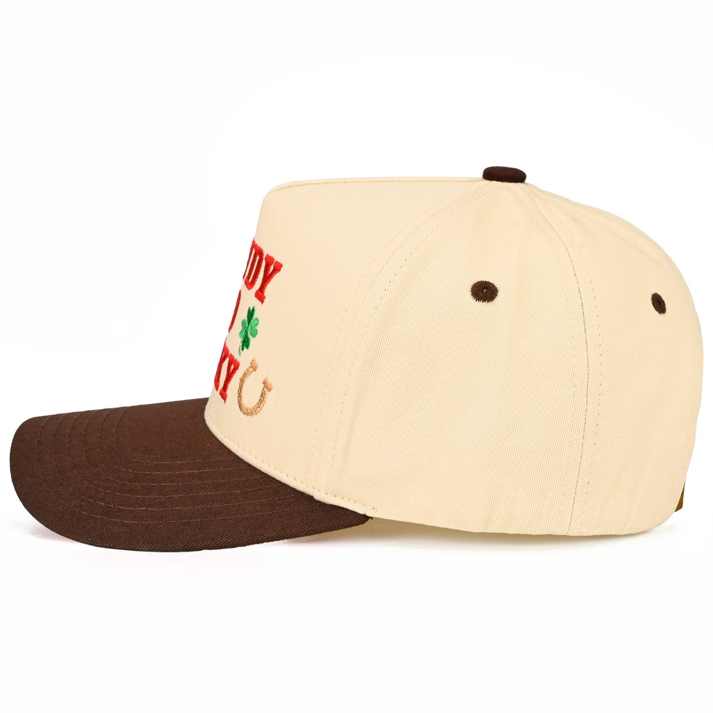 C.C HOWDY GO LUCKY Letter on Two Tone Trucker Hat: Leopard