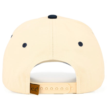 C.C CATCH OF THE DAY Embroidered Letter Two Tone Trucker Hat: Black
