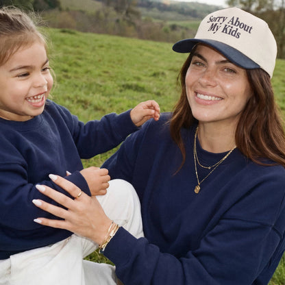 C.C SORRY ABOUT MY KIDS Letter Two Tone Trucker Hat: Leopard