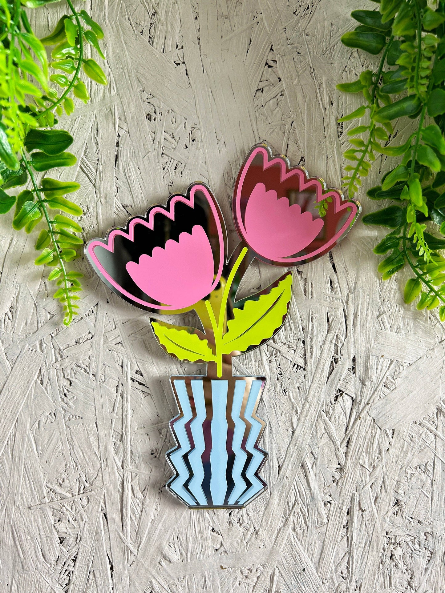 Zig Zag Flowers Mirror