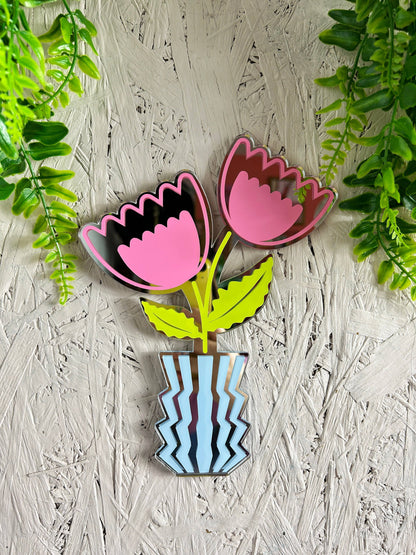 Zig Zag Flowers Mirror