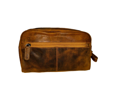 Leather Banff Toiletry Bag: Sandal