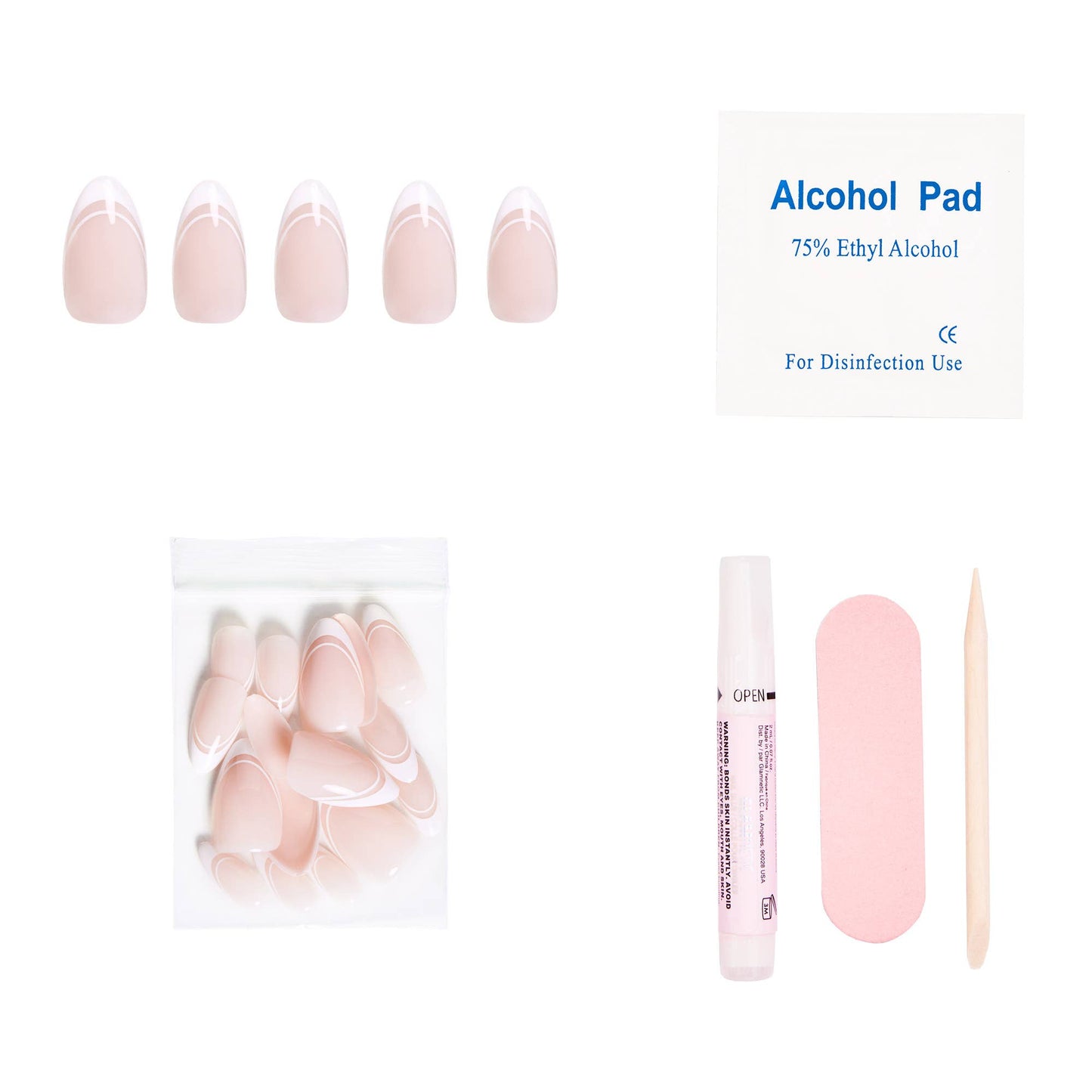Paris Press-On Nails | Classic French Tip Short Almond