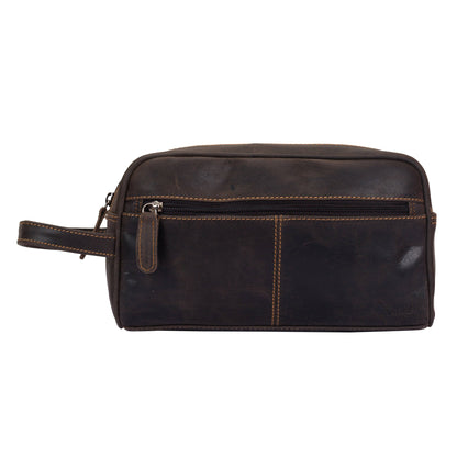 Leather Banff Toiletry Bag: Sandal
