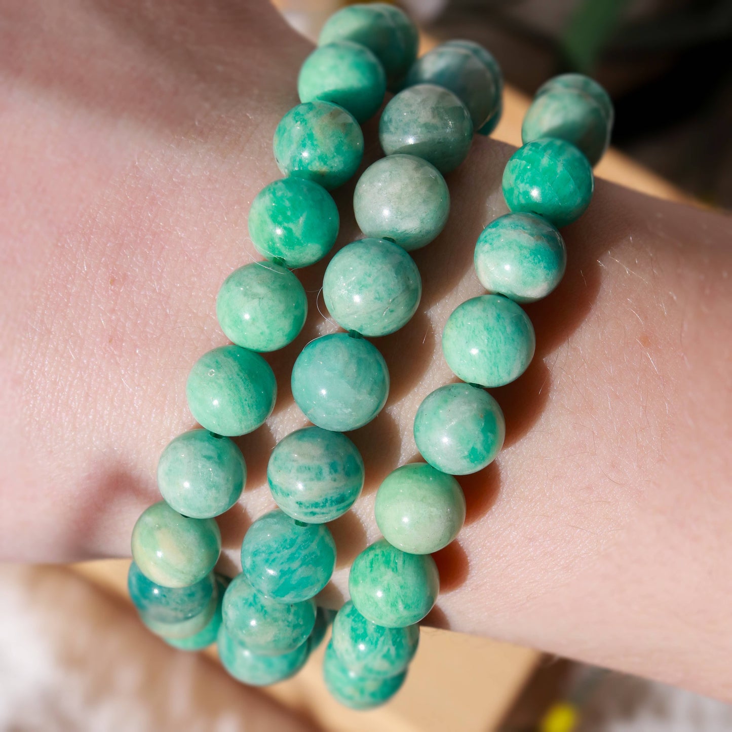 Amazonite Round Beaded Bracelet