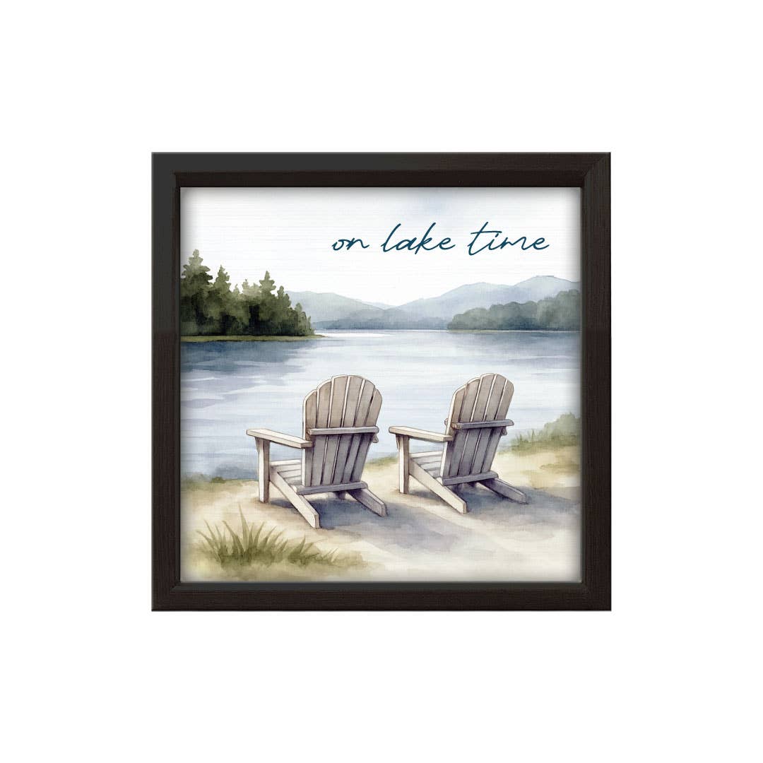 On Lake Time | Wood Sign: 10 x 10