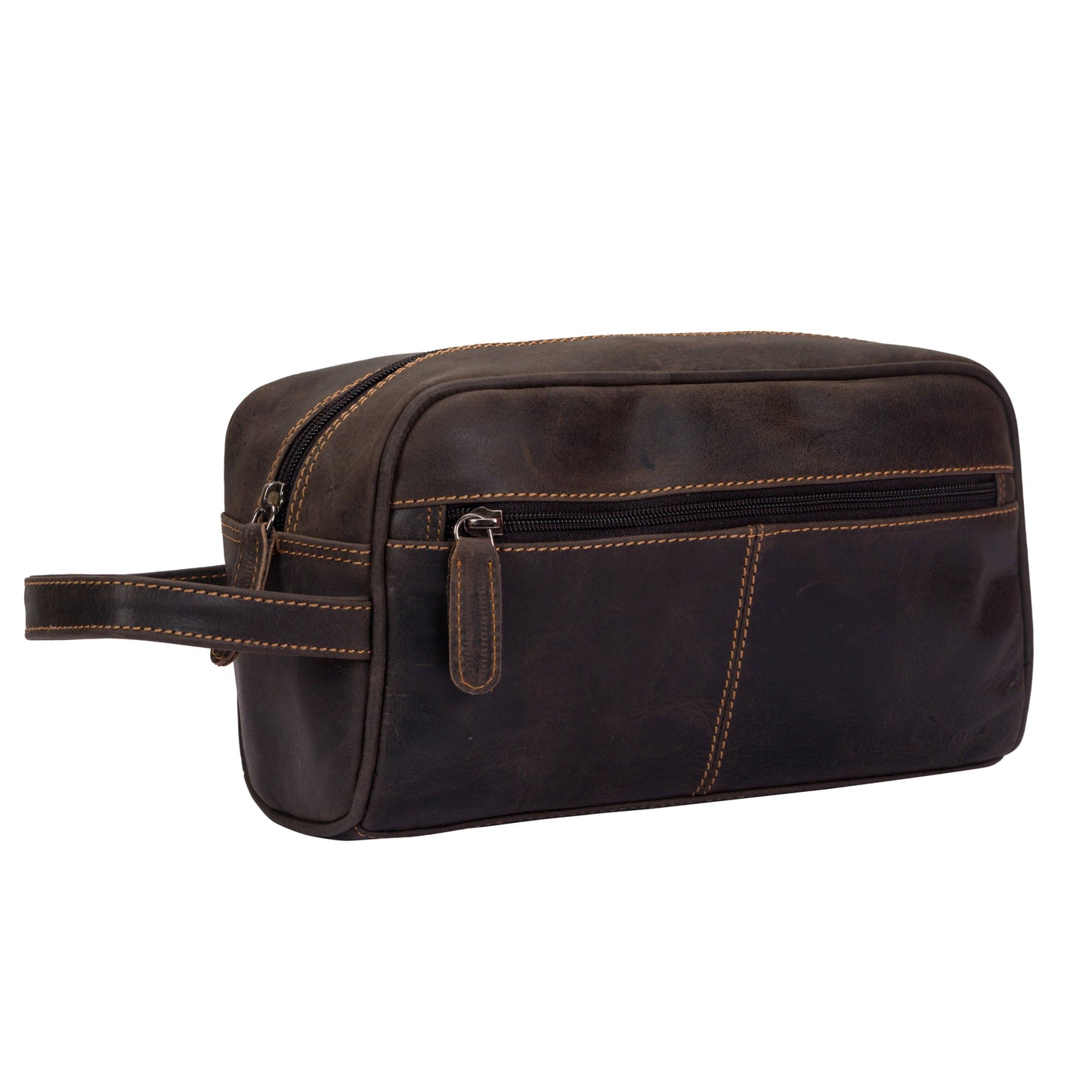 Leather Banff Toiletry Bag: Brown