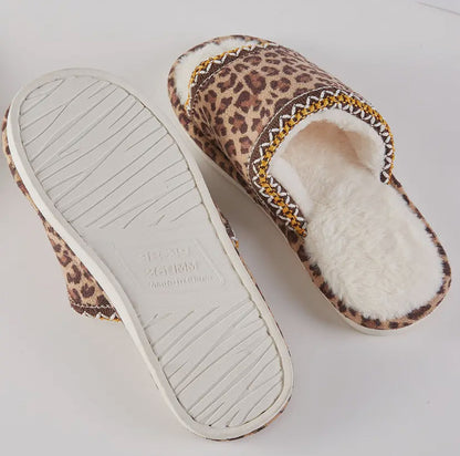Leopard Fleece Slippers