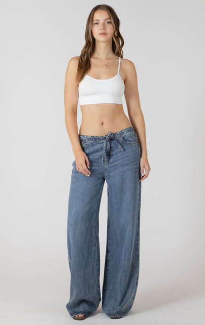 Drawstring Waist Denim Pant