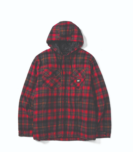 Hooded Flannel Shirt Jacket