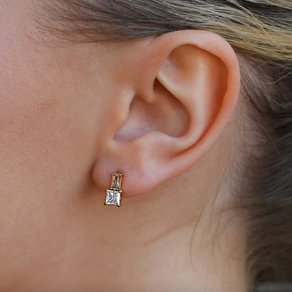 KIRA Retro Crystal & Zirconia Stud Earrings