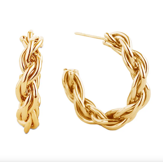 14K Gold-Dipped Chunky Twisted Post Earring