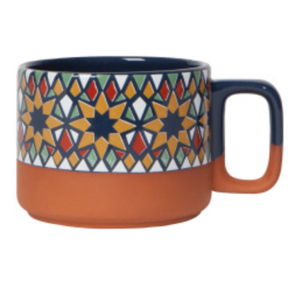 Kaleidoscpe Terracotta Mug - Navy