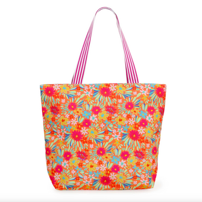 Colorful Floral Print Summer Tote Bag