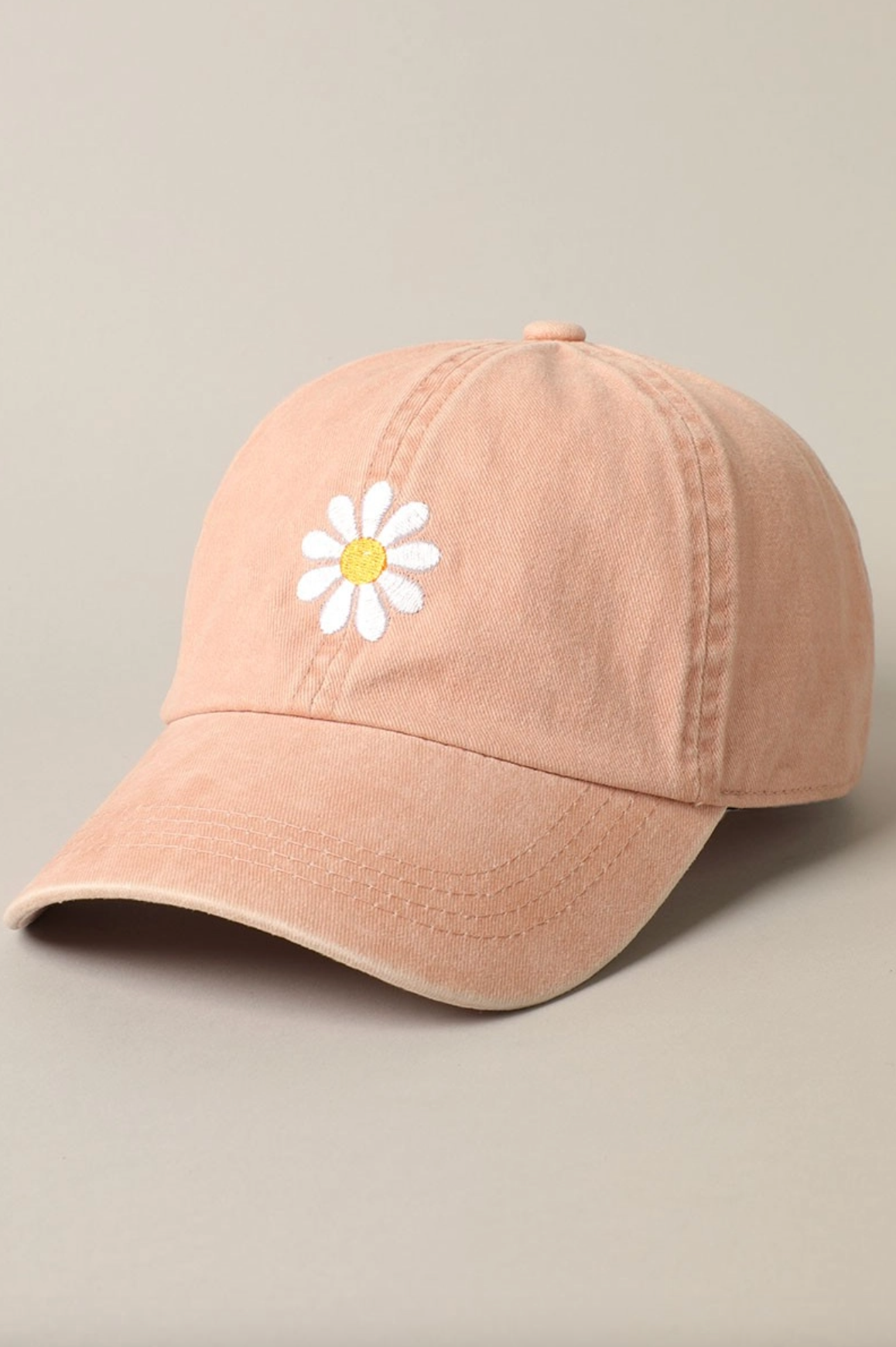Daisy Embroidery Adjustable Baseball Cap Hat