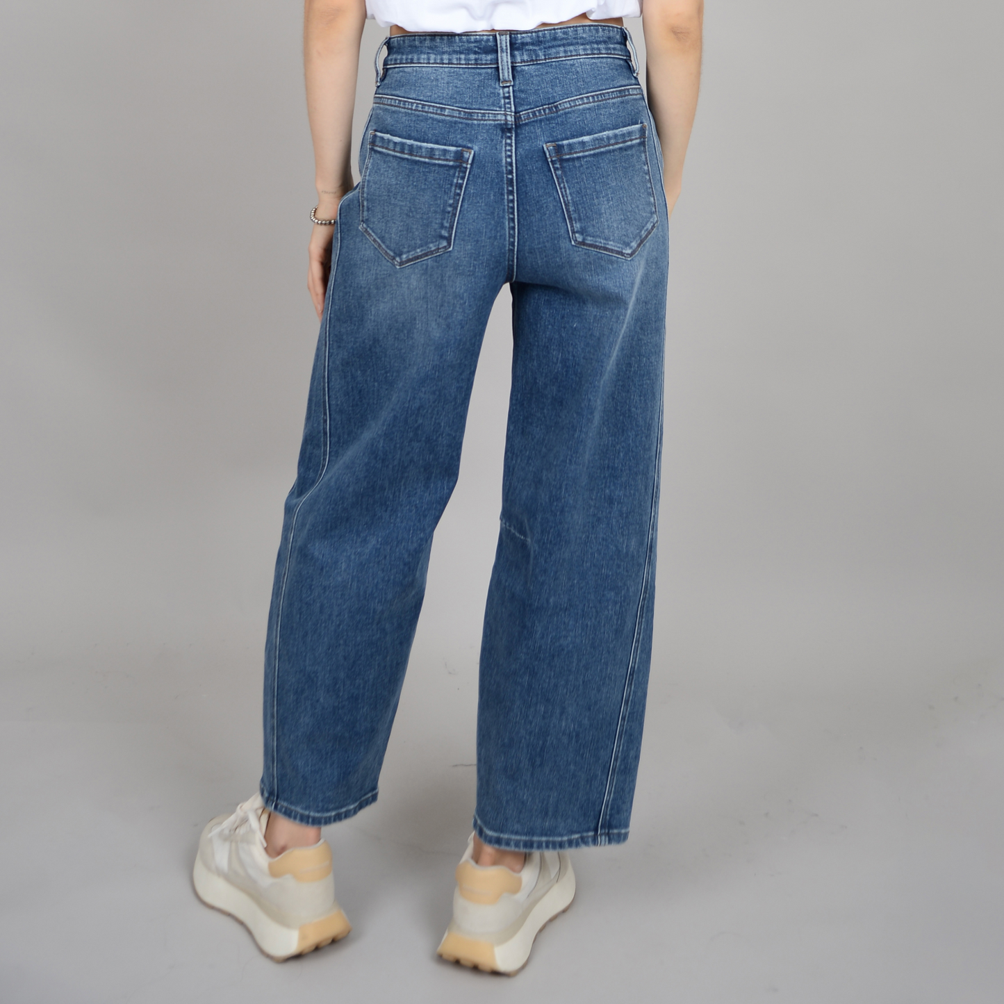 BARNI STRETCH DENIM BARREL PANT-DIDI DARK WASH