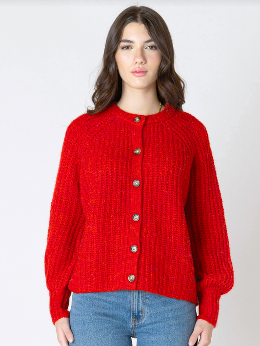 CREWNECK TEXTURED CARDIGAN