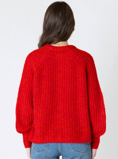 CREWNECK TEXTURED CARDIGAN