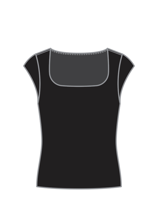 TIARA SIGNATURE SECOND SKIN CAP SLV TOP-BLACK