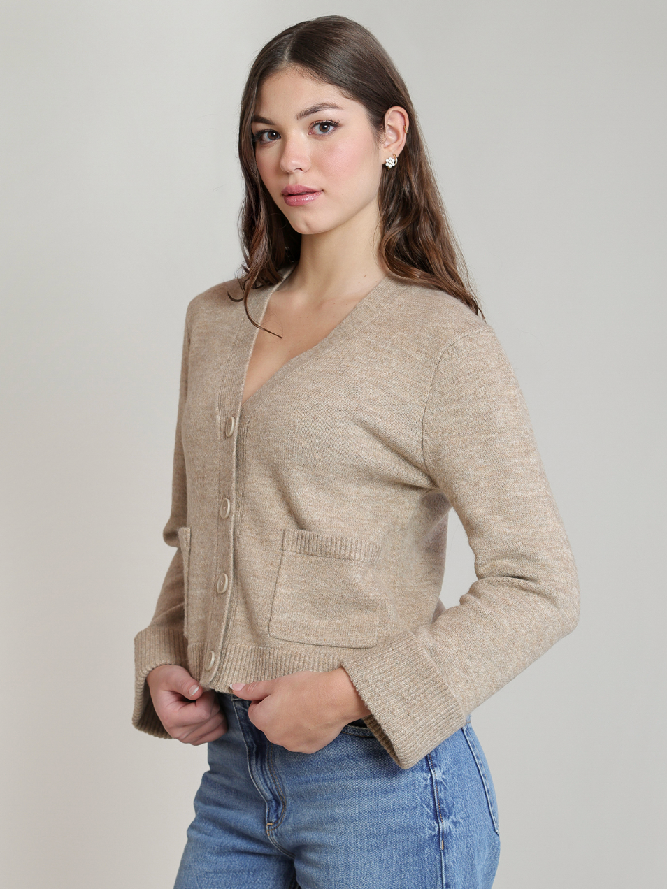 DEX - PATCH POCKET CARDIGAN