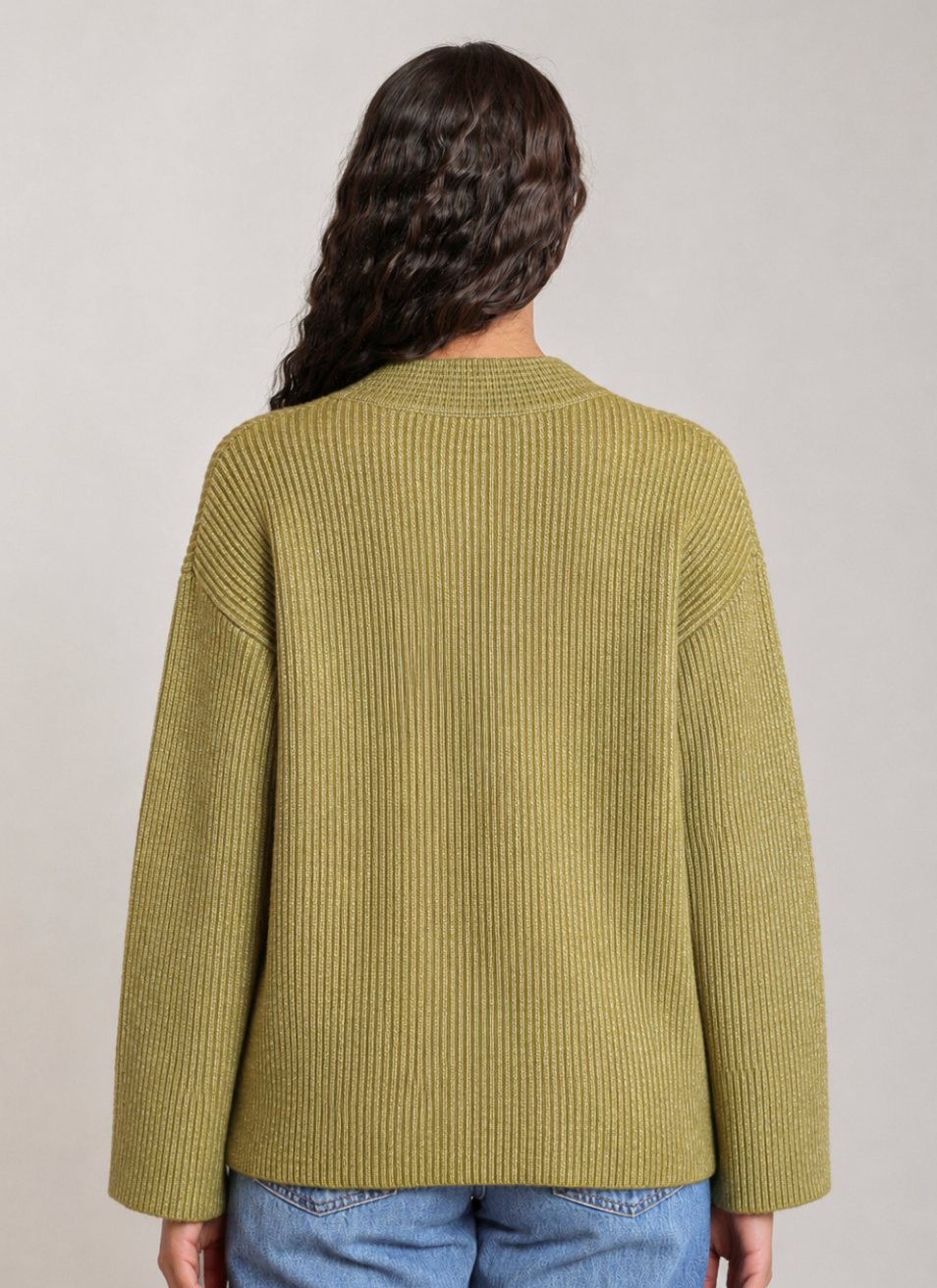 DEX - V-NECK SWEATER TOP - LEAF