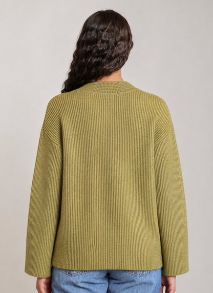DEX - V-NECK SWEATER TOP - LEAF