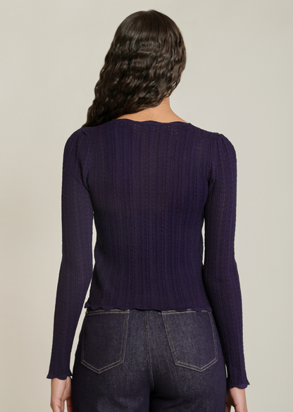 DEX -HENLEY SWEATER TOP - NAVY
