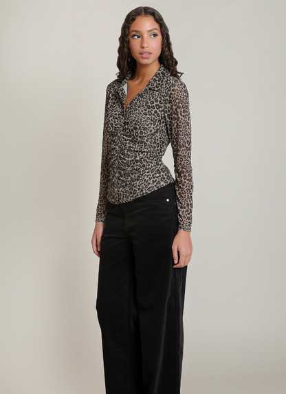 DEX - LEOPARD MESH SHIRT