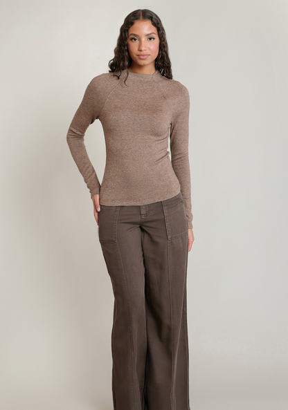 DEX - RAGLAN LONG SLEEVE Light Brown