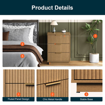 3-Drawer Low Storage Cabinet: Black