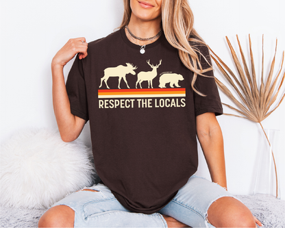 Respect The Locals Unisex T-shirt | Lake Apparel: Dark Chocolate / 2XL