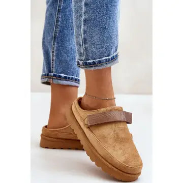 Womens Faux Suede Strappy Clogs Slip On Mules Slippers