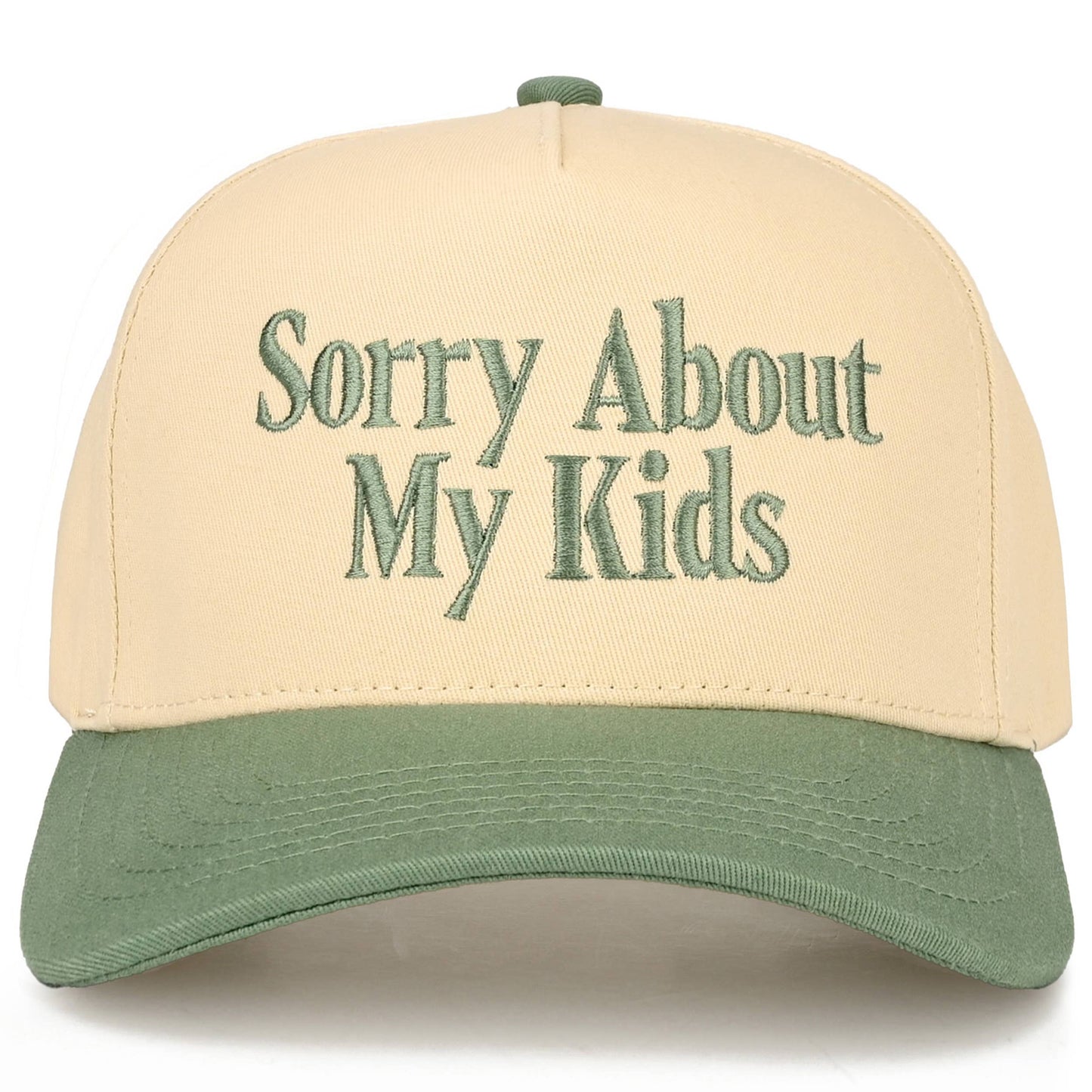 C.C SORRY ABOUT MY KIDS Letter Two Tone Trucker Hat: Leopard