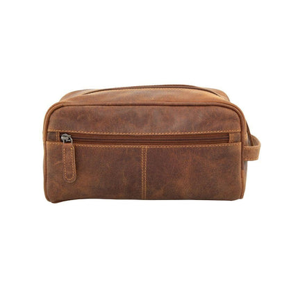 Leather Banff Toiletry Bag: Brown