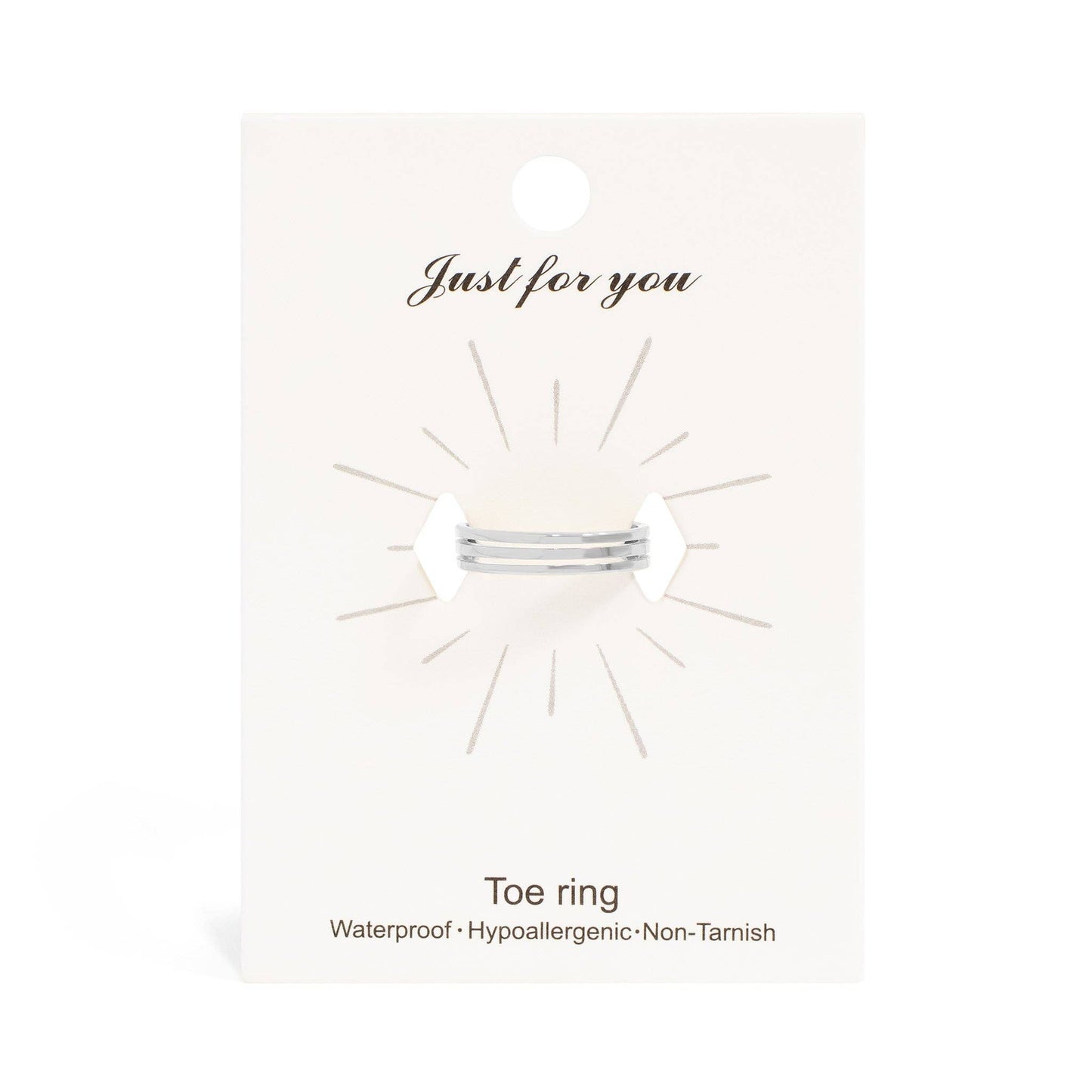 18K Gold PVD Stainless Steel Triple Toe Ring: Gold