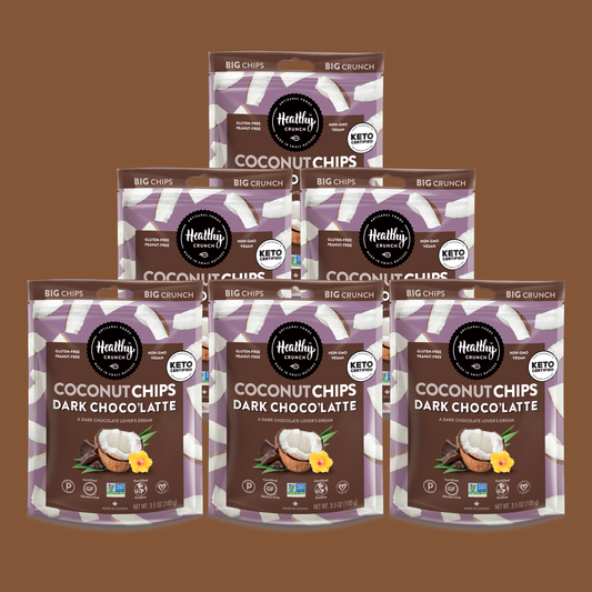 Dark Choco'Latte Coconut Chips: 6-Pack