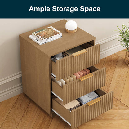 3-Drawer Low Storage Cabinet: Black
