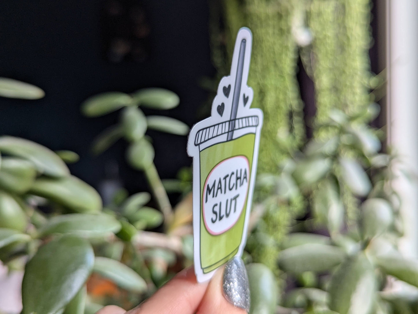 Matcha slut vinyl sticker, coffee shop merch: Loose