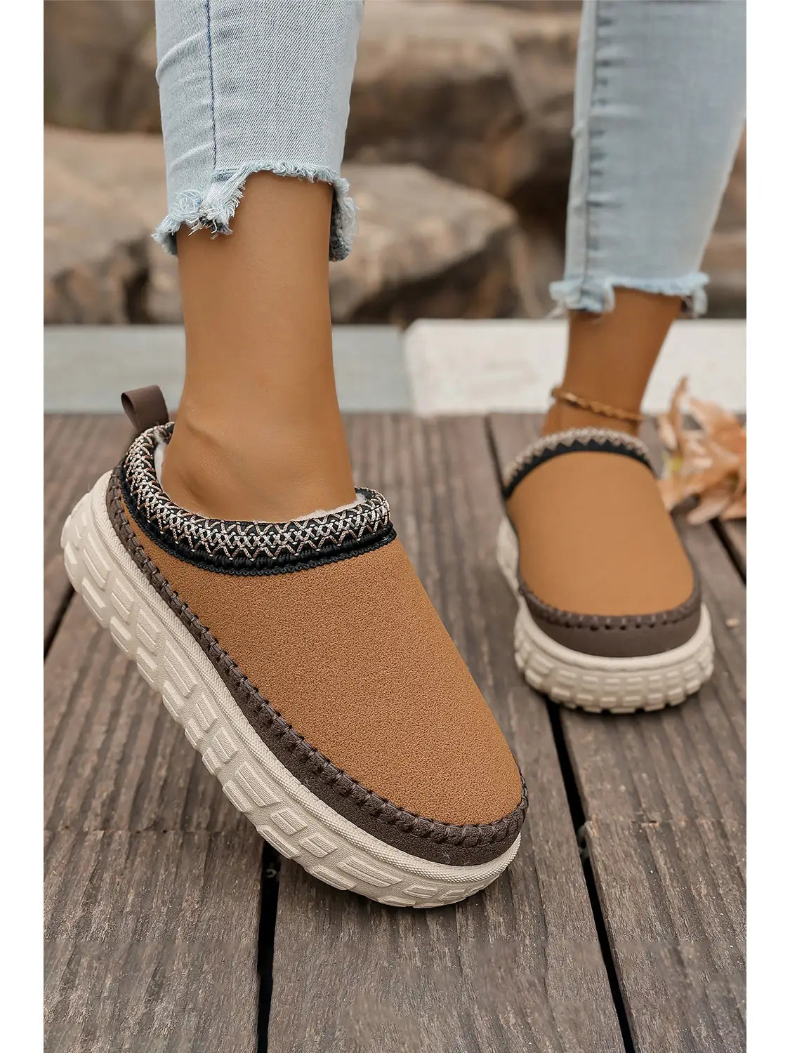 Patchwork Plush Slipper